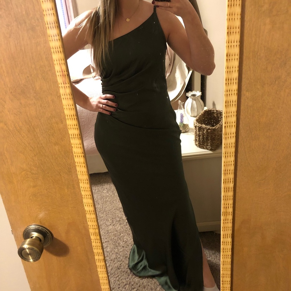 Revelry Jade Satin Dress